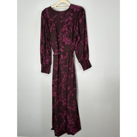 Soft Surroundings Women's Dianthe Belted Maxi Dress in Purple Botanical Size L - Picture 4 of 9